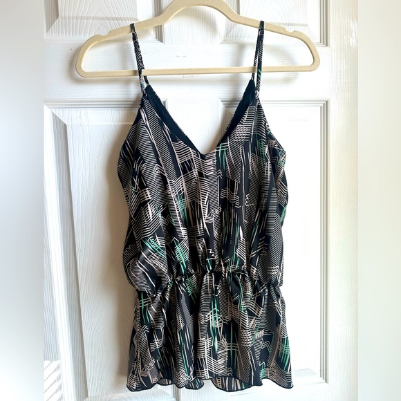 Black Print V-neck Camisole Blouse - Picture 3 of 4
